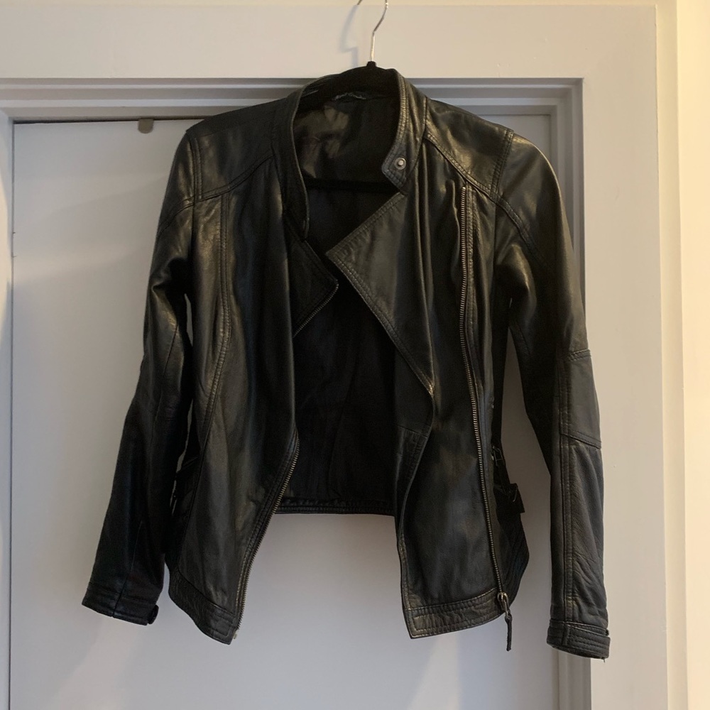 Black leather jacket